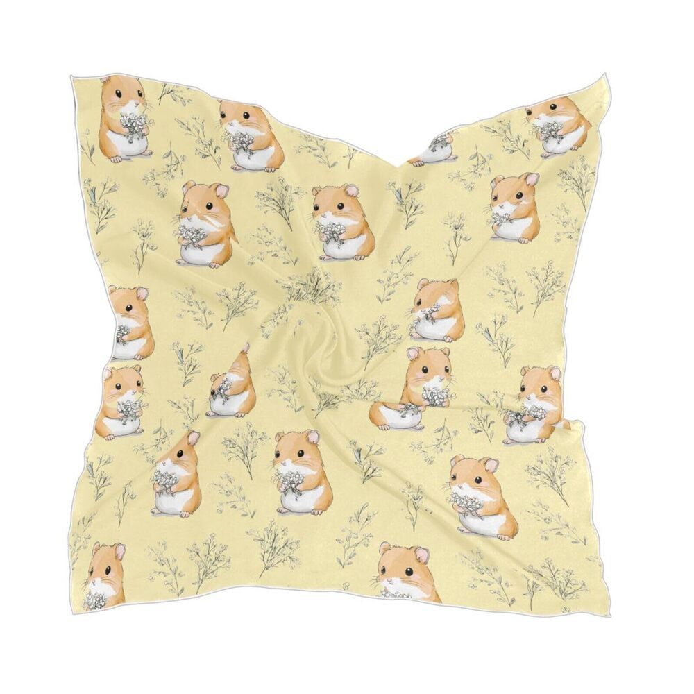 9781 Guinea Pigs Square Satin Silk Scarf Novelty Bandana Head Scarves